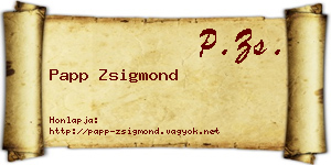 Papp Zsigmond névjegykártya