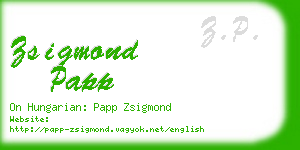 zsigmond papp business card